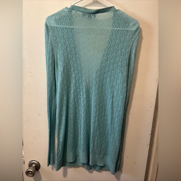 Jason Wu for Target Long Sleeve Pointelle Blue Snap Front Mid Length Cardigan M - Picture 5 of 7